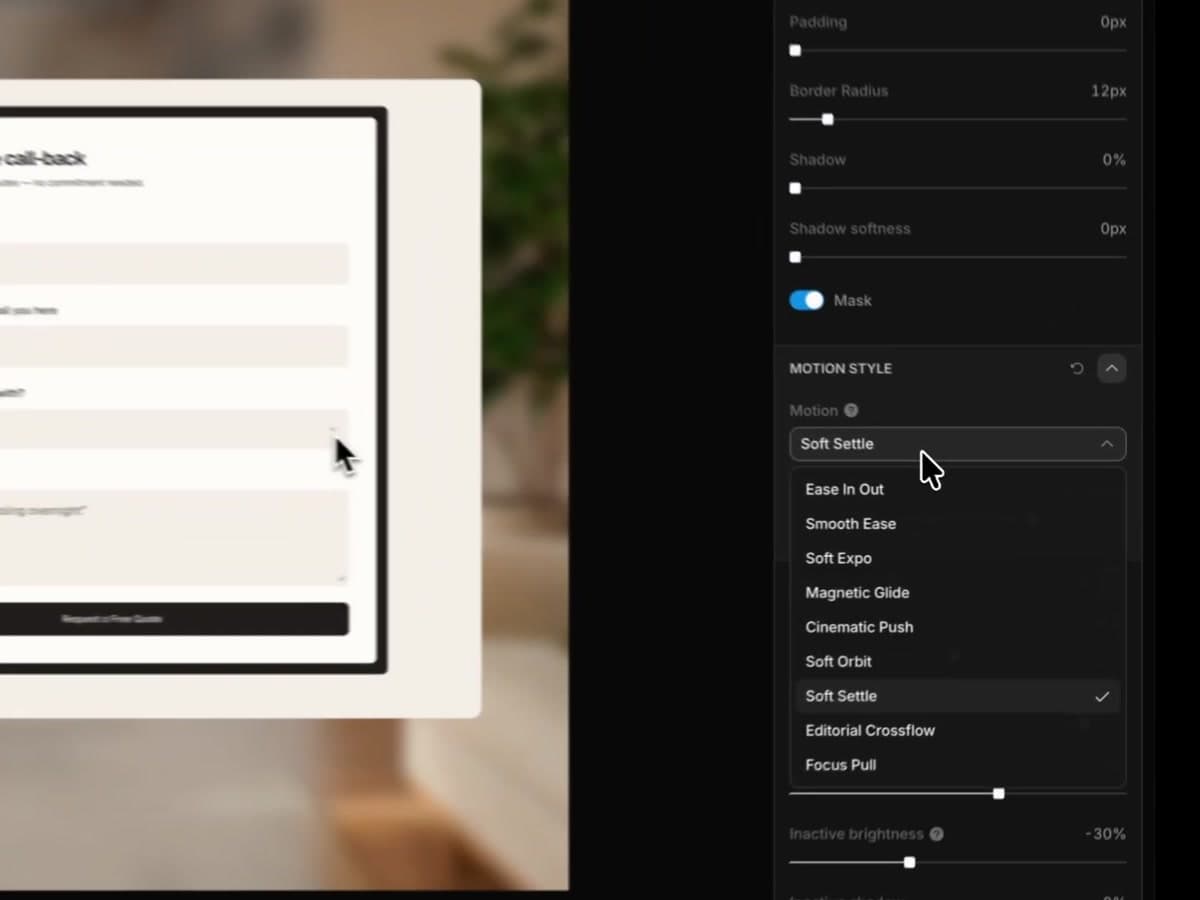 Motion design app built with Toolcraft