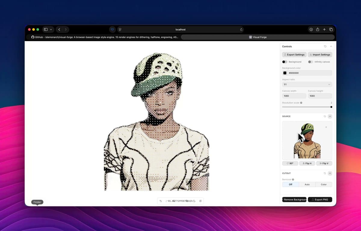 Palette dithering and image effects editor built with Toolcraft