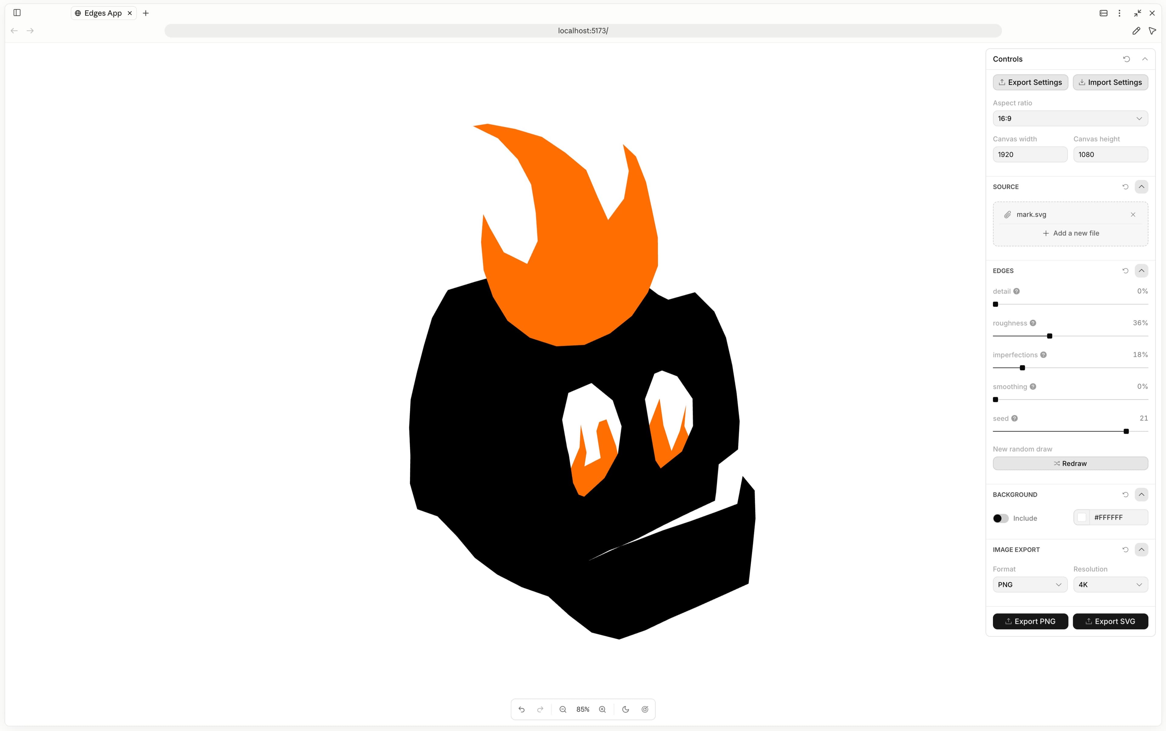Hand-drawn design app created with Toolcraft